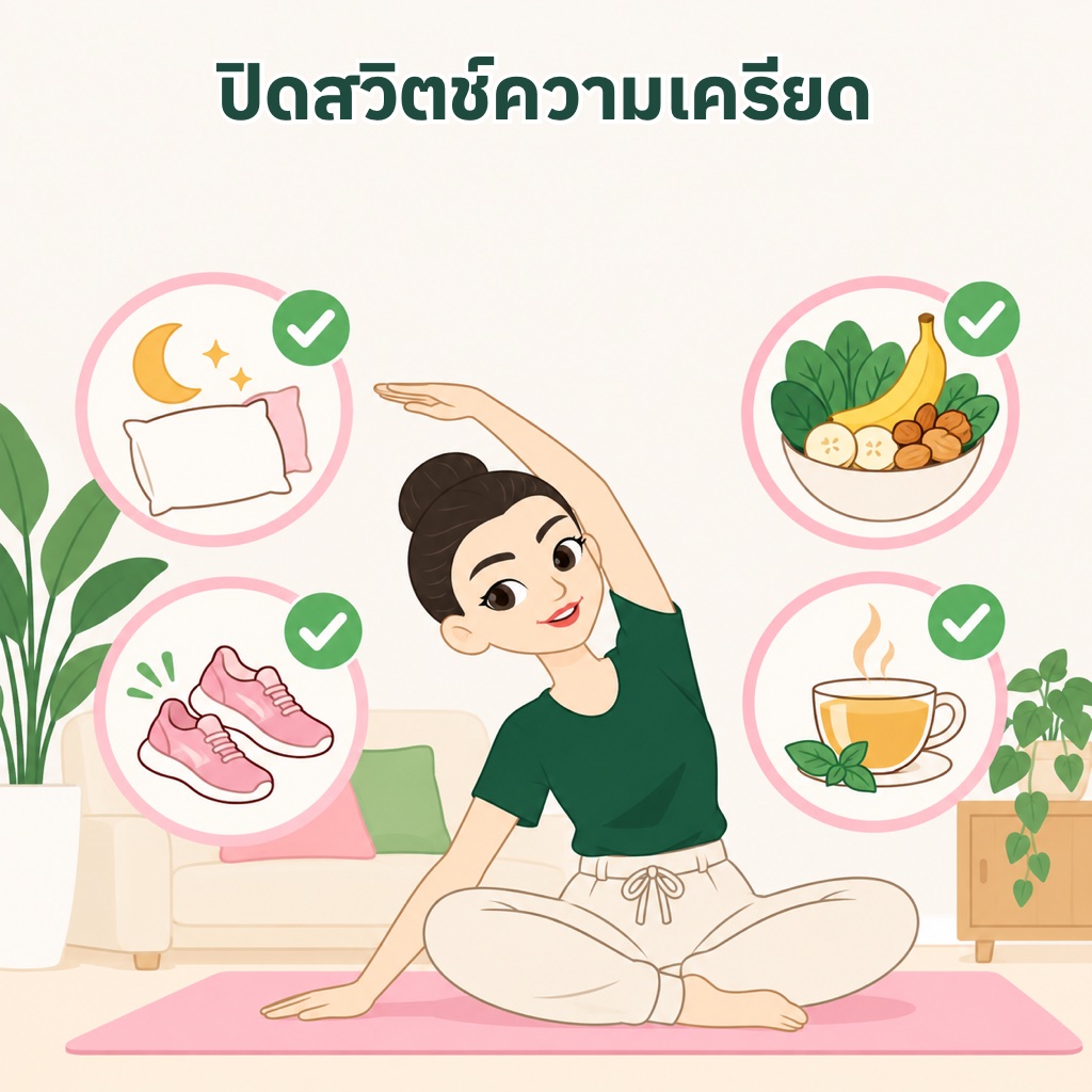 วิธีลดคอร์ติซอลกู้รากผม นอนอย่างน้อย 7 ชั่วโมง ออกกำลังกายแบบพอดี กินโปรตีน ธาตุเหล็ก สังกะสีให้ครบ และพักใจวันละ 10 ถึง 15 นาที